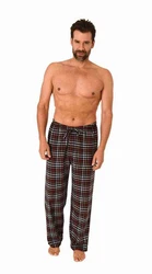 Trend by Normann Pyjama Herren Hose Dunkelrot/Rot/Braun