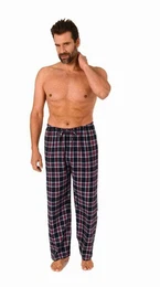Pyjama Herren Flanell Schlafanzug Hose lang kariert aus Baumwolle