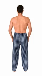Trend by Normann Pyjama Herren Schlafanzug Hose (Karo Optik) Hellblau/Blau