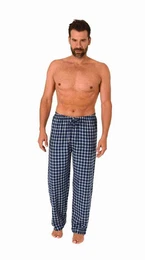 Pyjama Herren Flanell Schlafanzug Hose lang in Karo Optik aus Baumwolle