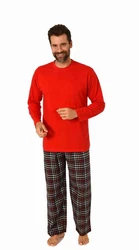 Trend by Normann Pyjama Herren Schlafanzug langarm Rot/Dunkelrot