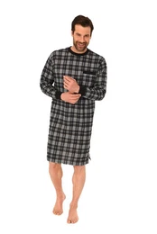 Pyjama Herren Nachthemd langarm mit Bndchen- auch in bergren bis Grsse