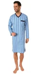 Normann Pyjama Herren Nachthemd langarm kariert