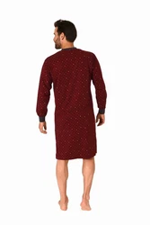 Normann Pyjama Herren langarm Nachthemd Dunkelrot/Bordeaux