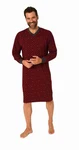Normann Pyjama Herren langarm Nachthemd Dunkelrot/Bordeaux