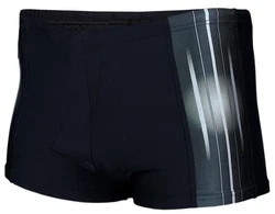Aquarti Badehose Kurz Sportlich Streifen Dunkelblau/Blau/Schwarz/Grau