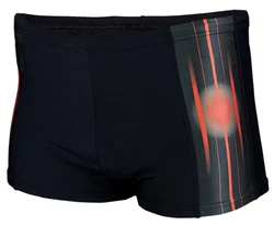 Aquarti Badehose Kurz Sportlich Streifen Rot/Orange