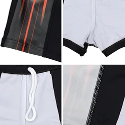 Aquarti Badehose Kurz Sportlich Streifen Rot/Orange