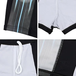 Aquarti Badehose Kurz Sportlich Streifen Dunkelblau/Blau/Türkis