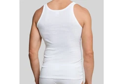 Schiesser Unterhemd Basic Weiß/Creme/Dunkelblau