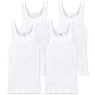 Schiesser Unterhemd Basic Weiß/Creme/Dunkelblau Schiesser Unterhemd Basic Weiß/Creme/Dunkelblau