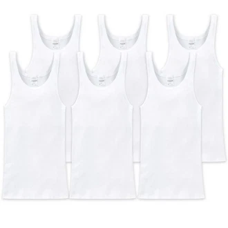 Schiesser Unterhemd Basic Weiß/Creme/Dunkelblau Schiesser Unterhemd Basic Weiß/Creme/Dunkelblau