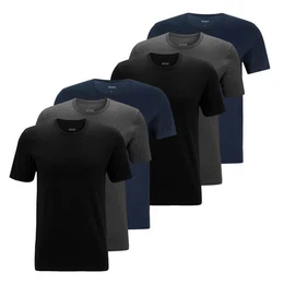 Unterziehshirt Classic T-Shirt (6-St) mit fein geripptem Rundhalsausschnitt