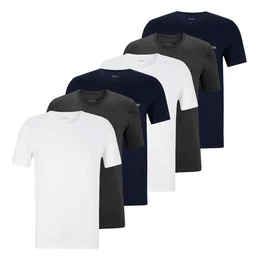 Unterziehshirt Classic T-Shirt (6-St) mit fein geripptem Rundhalsausschnitt