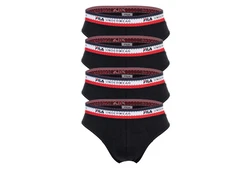FILA Herren Slip 4er Pack Logobund Cotton Stretch schwarz