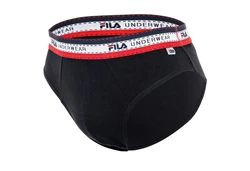 FILA Herren Slip 4er Pack Logobund Cotton Stretch schwarz