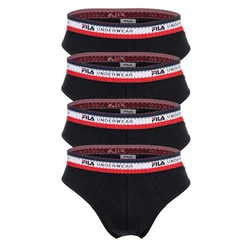 FILA Herren Slip 4er Pack Logobund Cotton Stretch schwarz