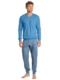 Pyjama Herrenbndchenpyjama 44684 azurit blue (1 Stck, 1 tlg., 1 Stck)
