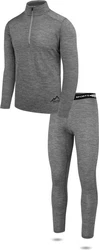 normani Thermounterhemd Herren Merino Langarmshirt und Hose Skiunterwäsche Grau/Dunkelgrau/Hellgrau