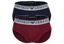 Emporio Armani Herren Slips 2er Pack Endurance Briefs Burgund/Marine