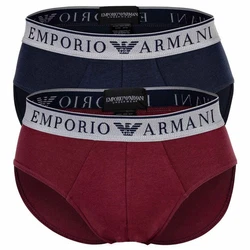 Emporio Armani Herren Slips 2er Pack Endurance Briefs Burgund/Marine