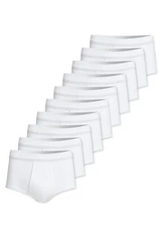 Slip 10er Pack Doppelripp (Spar-Set, 10-St) Slip / Unterhose - Baumwolle - Mit Eingriff - Formstabil, Pflegeleicht