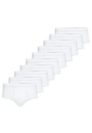 Slip 10er Pack Feinripp (Spar-Set, 10-St) Slip / Unterhose - Baumwolle - Mit Eingriff - Formstabil, Pflegeleicht