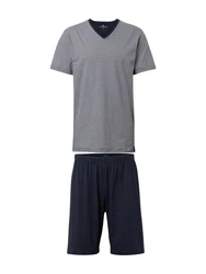TOM TAILOR Pyjama Schlafanzug nachtblau/dunkelgrau