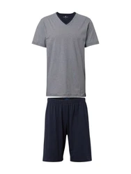 TOM TAILOR Pyjama Schlafanzug nachtblau/dunkelgrau