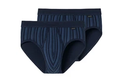 Schiesser Slip mit Eingriff Dunkelblau/Blau