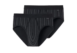 Schiesser Slip mit Eingriff Schwarz/Dunkelgrau/Grau/Braun