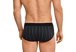 Schiesser Slip mit Eingriff Schwarz/Dunkelgrau/Grau/Braun