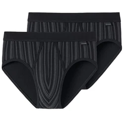 Schiesser Slip mit Eingriff Schwarz/Dunkelgrau/Grau/Braun