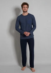 TOM TAILOR Pyjama blau melange