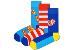 Happy Socks Basicsocken 3-Pack Super Dad Socks Gift Set Mischfarben/Rot/Blau/Hellblau/Gold