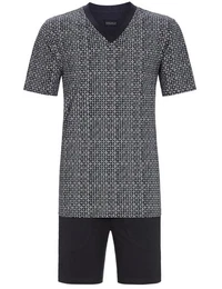 Shorty Herren Schlafanzug Circles 2241309 - Anthrazit / Grau (2 tlg)