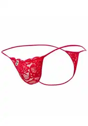 String Spitzen-String fr Mnner - rot (1-St) aus transparenter Spitze
