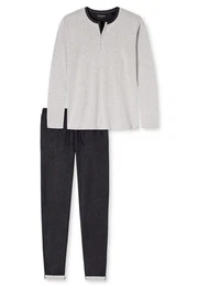 Schlafanzug Copenhagen (Set, 1 tlg., Set) selected premium, Schlafanzug, Pyjama lang, Double-Face-Optik