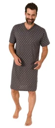Pyjama Herren Nachthemd kurzarm in zeitlosem Allover-Print bis Gre /-