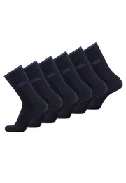 Freizeitsocken aus biologischer Baumwolle Schwarz, Grau und Blau (6-Paar, 6 Paar) Logoprgung