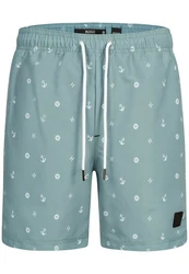 Indicode Badeshorts Maya Blau/Grün/Hellblau