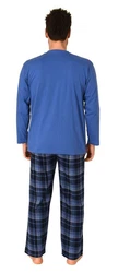 Normann Pyjama Herren Schlafanzug Blau