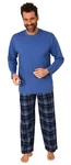 Normann Pyjama Herren Schlafanzug Blau