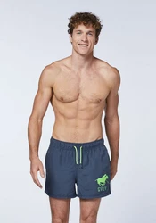 Polo Sylt Badeshorts mit Label-Print Dunkelblau/Blau/Grün