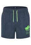 Polo Sylt Badeshorts mit Label-Print Dunkelblau/Blau/Grün