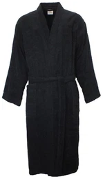 Caw Herrenbademantel Herren Bademantel schwarz, Midi, Baumwolle, Kimono-Kragen, Grtel, Baumwolle, Groe Gren, 140cm