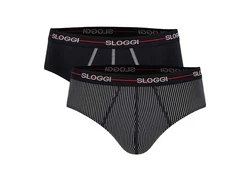sloggi Slip Herren Slips Start midi C2P box (2er Pack) Schwarz/Beige/Braun