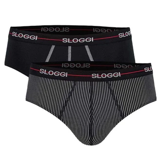sloggi Slip Herren Slips Start midi C2P box (2er Pack) Schwarz/Beige/Braun