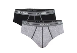 sloggi Slip Herren Slips Start midi C2P box (2er Pack) Schwarz/Grau/Rot/Dunkelgrau/Beige