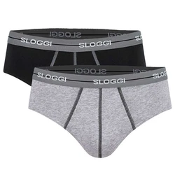 sloggi Slip Herren Slips Start midi C2P box (2er Pack) Schwarz/Grau/Rot/Dunkelgrau/Beige